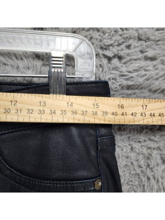 Rich & Skinny Jeans Womens 28 Black Stretch Coated Denim Skinny - Picture 5 of 14